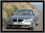 Droga, Góry, BMW 5, Srebrne, E60